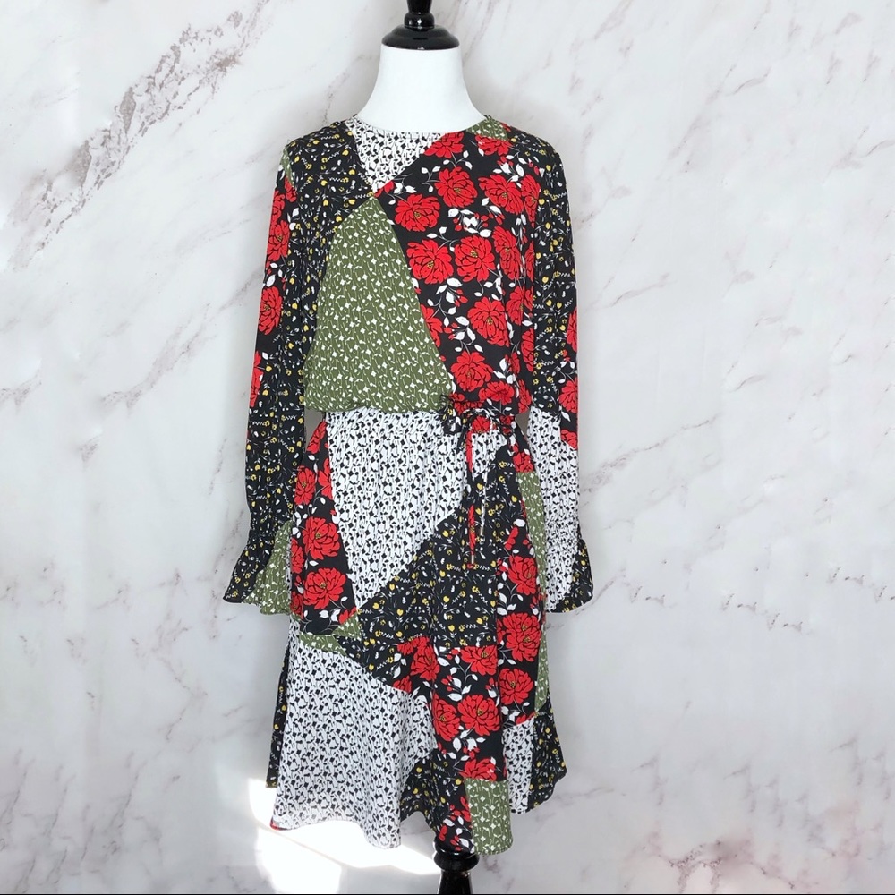 Libby Edelman Floral Patchwork Dress Small